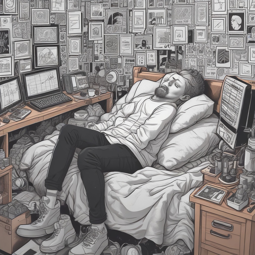 NFT art of sleeping crypto traders
