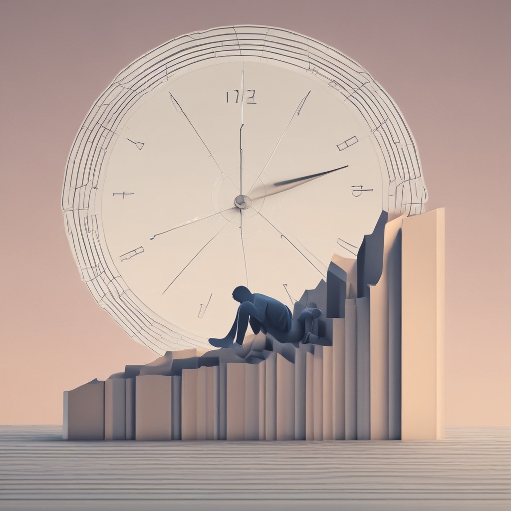 Person sleeping on a rising chart