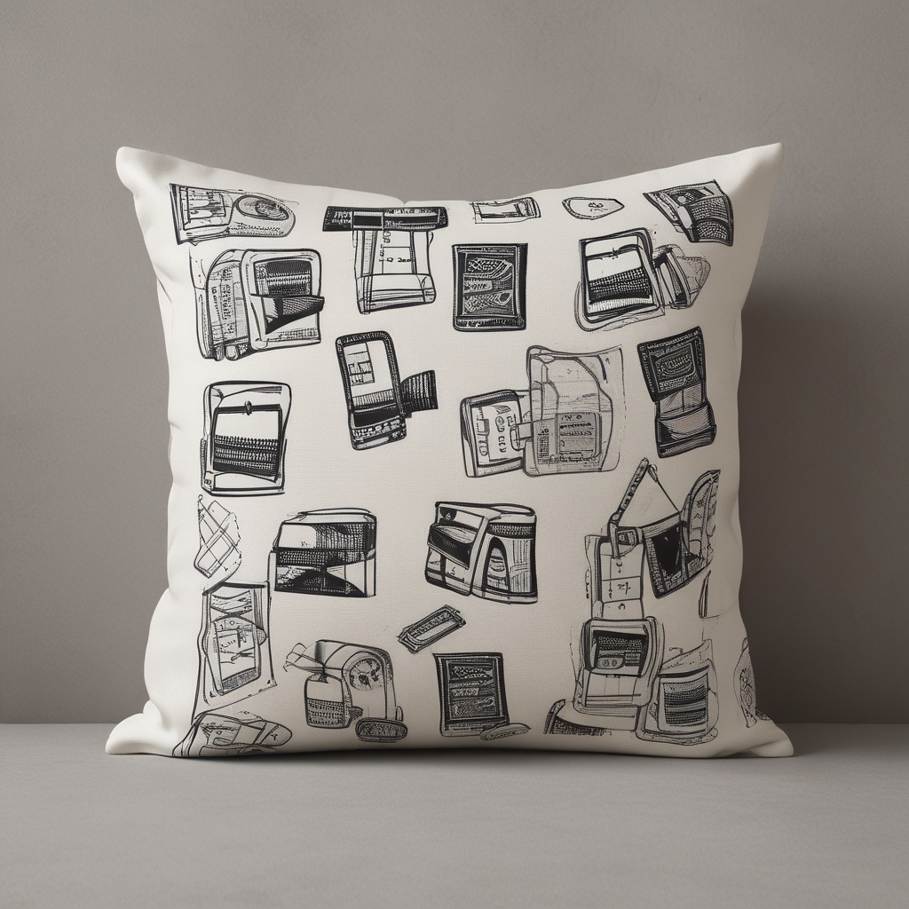 Pillow with a wallet print