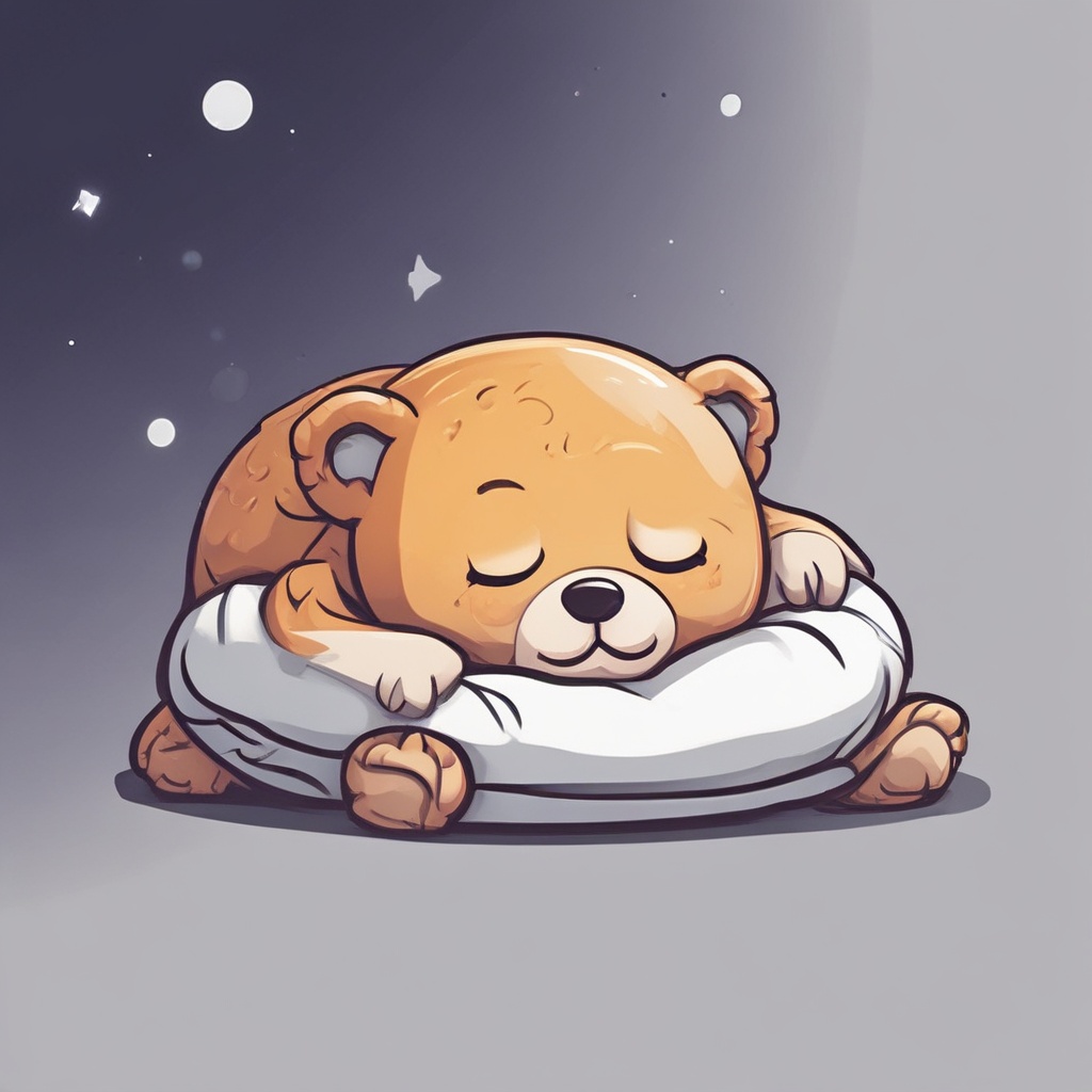 Sleeping mascot with a Sleep Coin logo